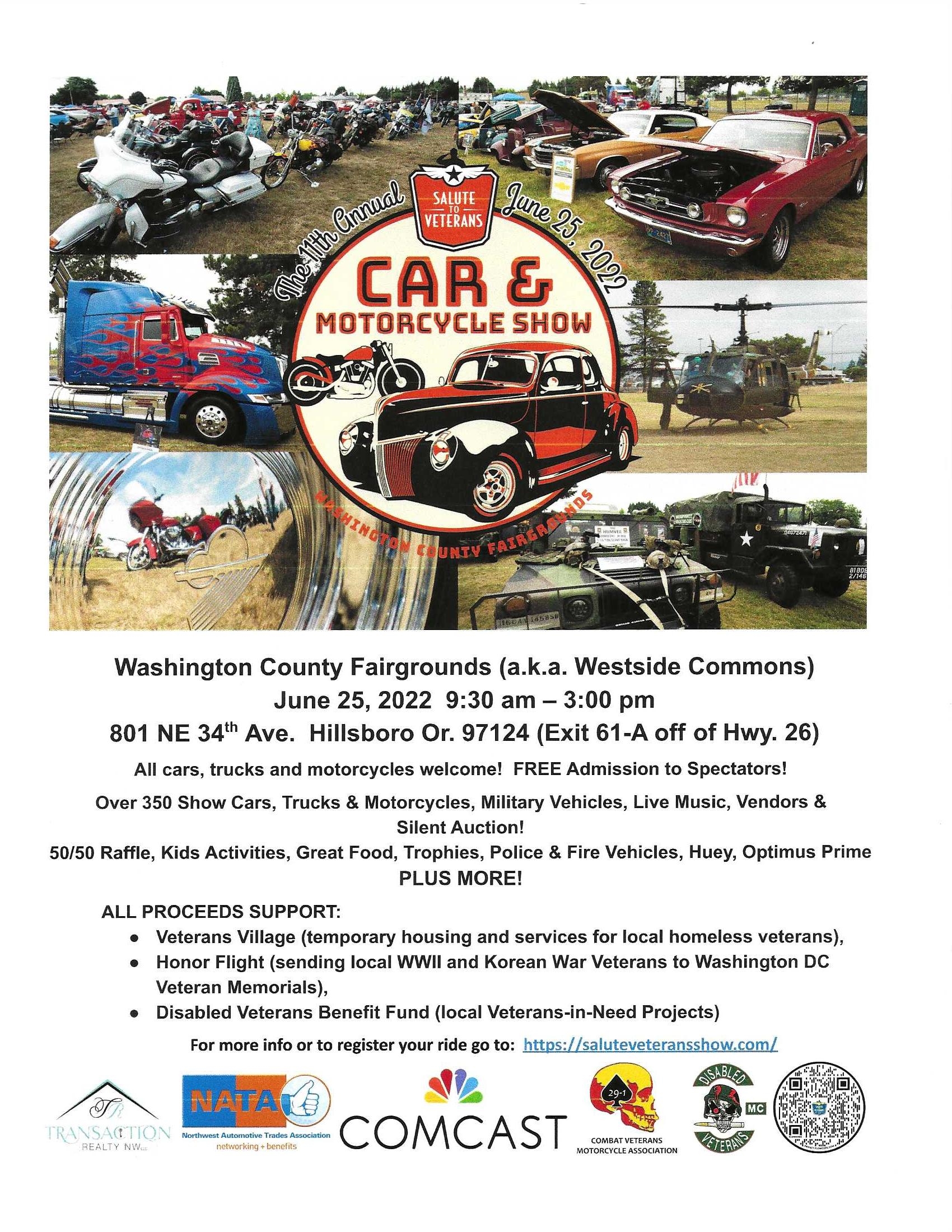 11th Annual  SALUTE TO VETERANS Car & Motorcycle Show